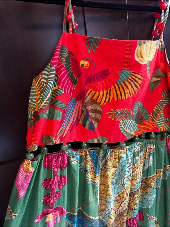 FARM Rio Dresses & Skirts - FARM Rio Red & Green Tropical Parrot Maxi Dress